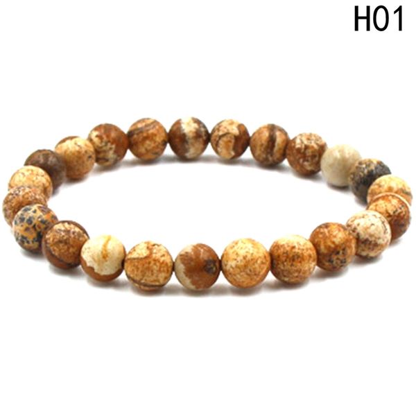 

1pcs natural stone bracelets round beads stretch bracelet for women men, Black