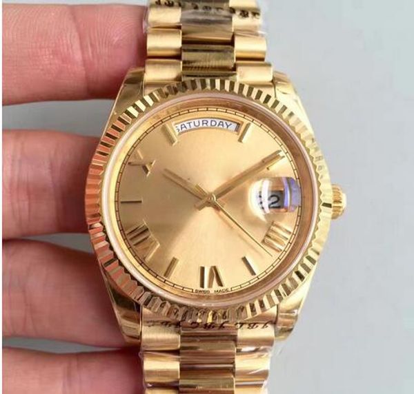 

Home&gt; Watches&gt; Wristwatches&gt; Product detail Classic Hot Luxury Men's Sports Watch 18K Gold 40MM Roman Dial DAYDATE 2813 High Quality Autom