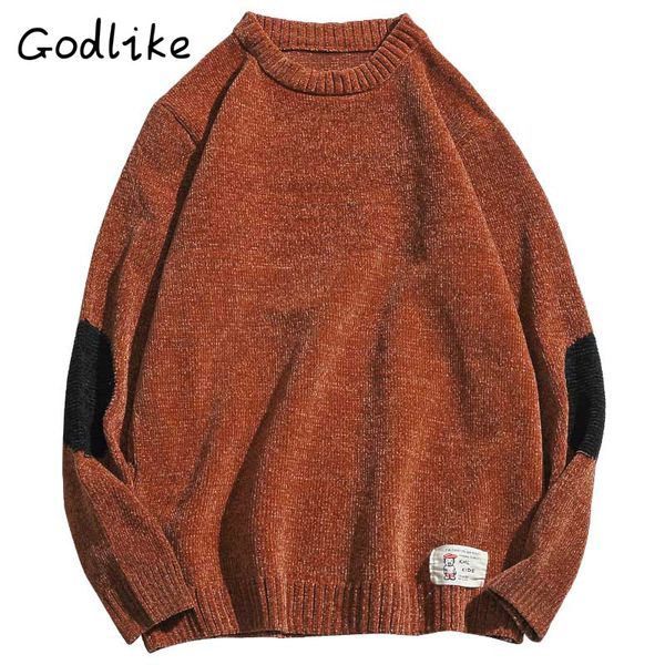 

2018 men's autumn and winter trend round collar pure cotton pure color stitching fashion business leisure long-sleeve sweater, White;black