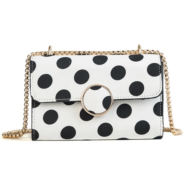 

classic dot pattern shoulder bag women fashion chain bag elegant handbag small flap messenger bags female bolsa sac