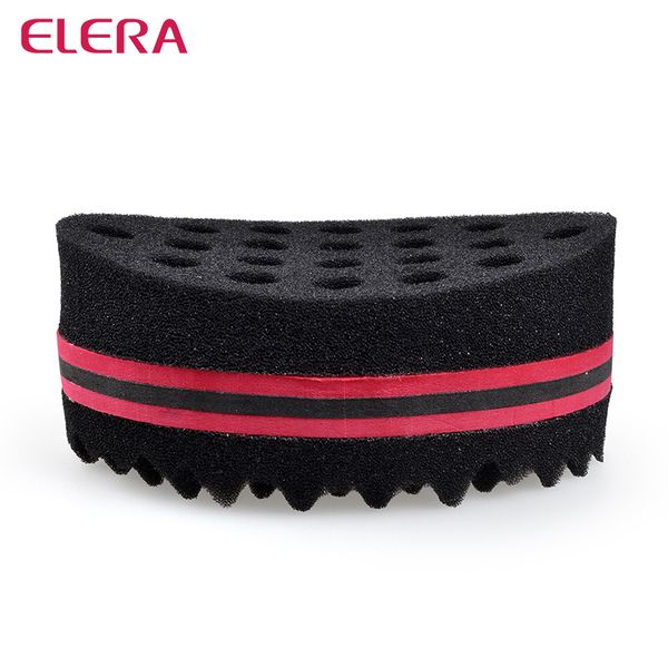 

elera magic double side arc-shaped twist hair sponge,hair curl sponge brush for natural hair style,afro coil wave sponge, Brown