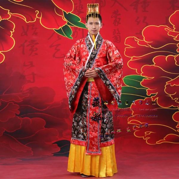 Antikes Kostüm chinesisches Kaiserkostüm Kleidung Hanfu Herrenbekleidung Hanfu Tang-Anzug Hanfu Bühnenshow Danza Folclorica China