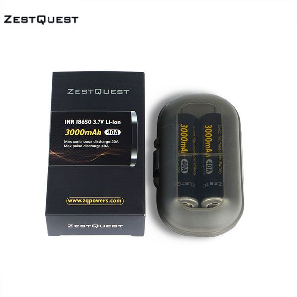 

Zest Quest 18650 3000 мАч 3.7 В 40A Батарея Литий-ионная аккумуляторная Обновленная батарея ZQ 18650 для электронных сигарет 100% оригинал