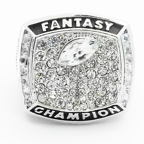 

new arrival 2017 fantasy football team championship ring ffl exquisite football anel masculino for fan collection sp1274, Silver