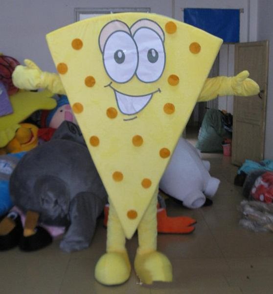 

2018 yellow colour cheese mascot costume for to wear for sale, Red;yellow