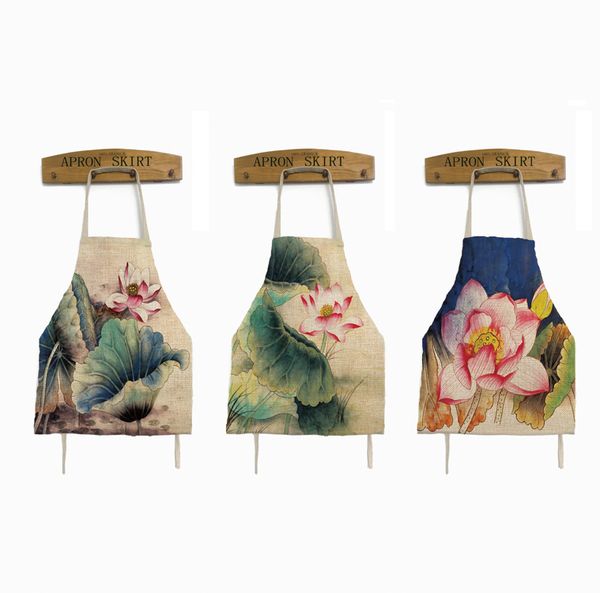 

cooking apron lotus paern vintage housewife aprons art white bistro aprons naked kitchen cooking apron delantal cocina retro