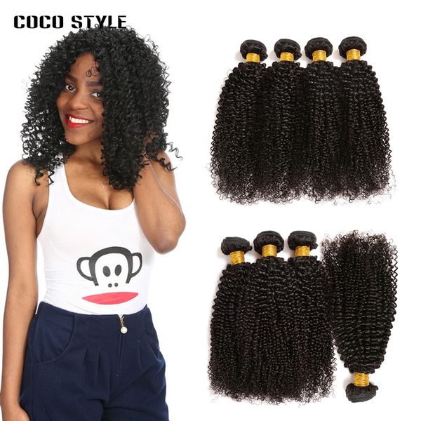 Peruvian Kinky Curly Hair Weave Bundles Human Hair 4 Bundles