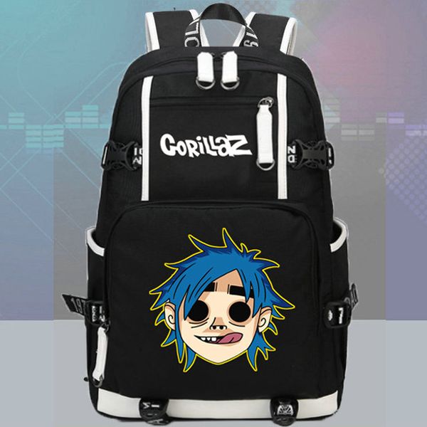 

2d stuart pot backpack gorillaz lead singer day pack rock band school bag music packsack quality rucksack sport schoolbag outdoor daypack
