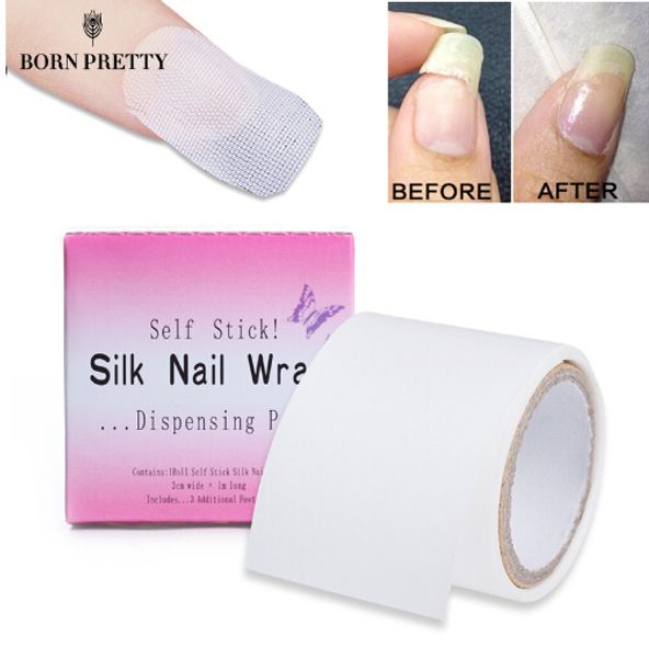 

adhesive silk nail protector wrap fiberglass reinforce tools 3*100cm white uv gel acrylic nail art tool, Black