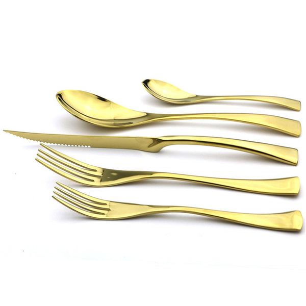 20pc Mirror Polished 18/10 Food Grade Edelstahl -Geschirr Set Castlery Silber -Gabel -Messer -Geschirr Utensilien für 4 Set für 4