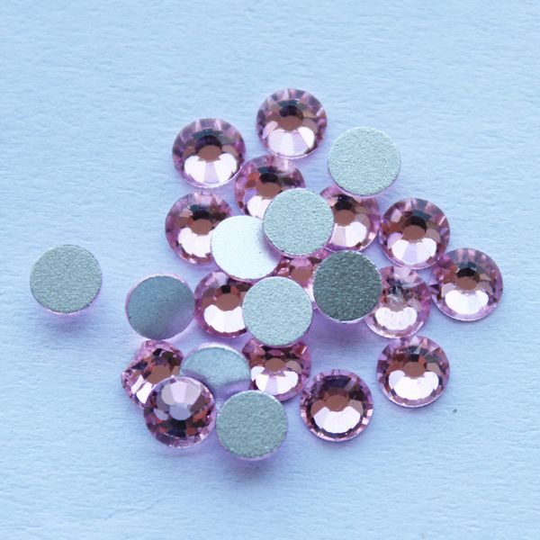 

ss3-ss34 lt. rose rhinestones back flat round nail art decorations and stones non ix rhinestones crystals for diy glass, Silver;gold