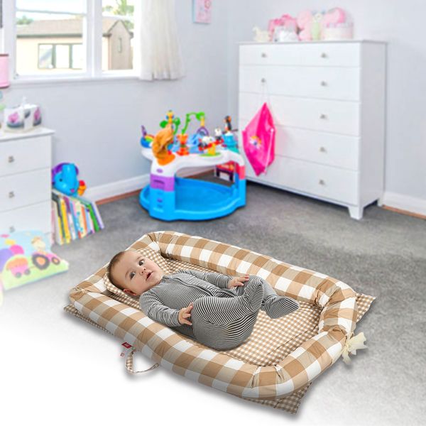 

2018 portable newborn baby crib foldable adjustable cotton material infant nest bionic bed sleeping artifact 2 colors