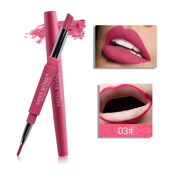 

women professional double-end lipstick long lasting waterproof matte lipstick lip liner lip makeup tools