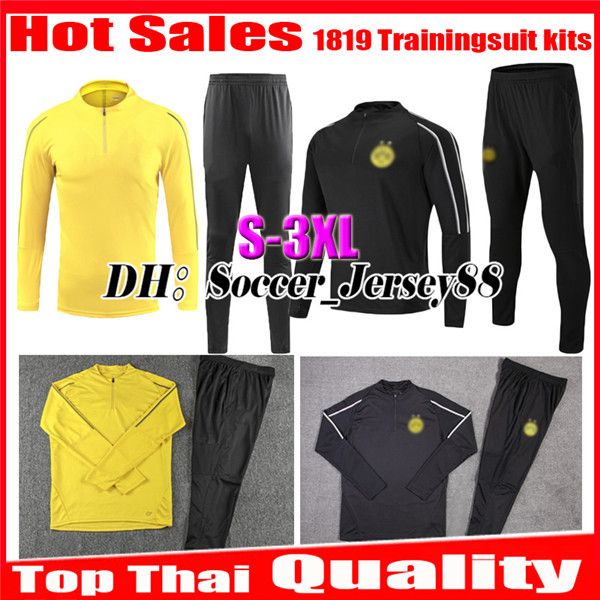 

2018 2019 reus training suit tracksuit soccer jerseys trainingsuit jacket sancho 18 19 batshuayi philipp kagawa uniforms football shirt, Black;yellow