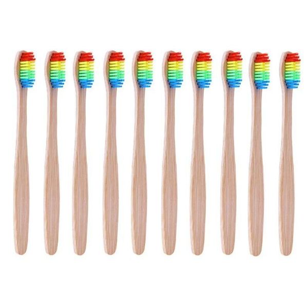 

natural bamboo toothbrush bamboo charcoal toothbrush low carbon bamboo nylon wood handle colorful soft toothbrush portable brush