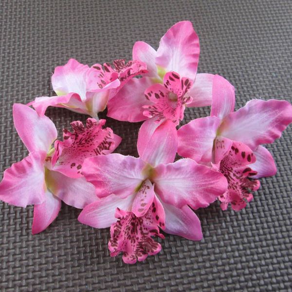 

wholesale-mix 10 colors silk thailand orchid flower head / 8 cm artificial silk flowers phalaenopsis headwear without clip