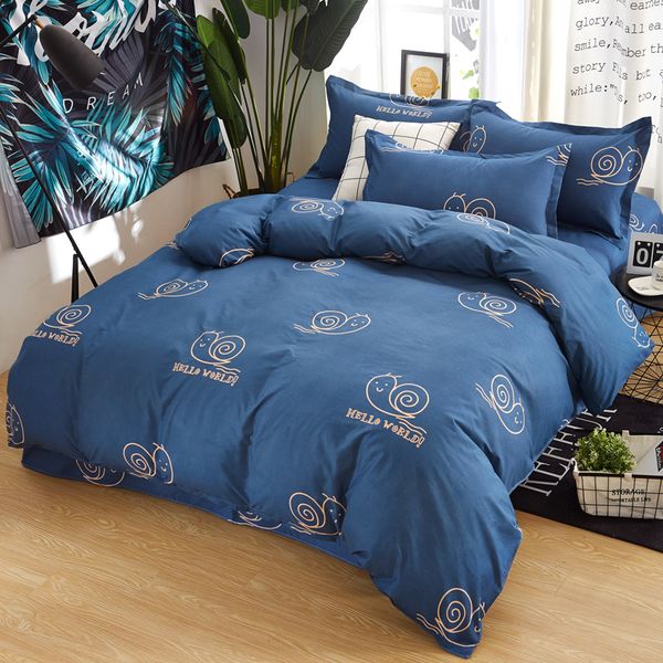 

snail cartoon home textile printe bedding set bed cover bed sheet duvet cover pillowcase linen bedclothes  teen adult