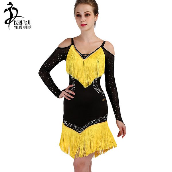 

lq037 latin dance dres women/girl new fringe salsa/ballroom/tango/cha cha/rumba/samba/latin dresses for dancing, Black;red