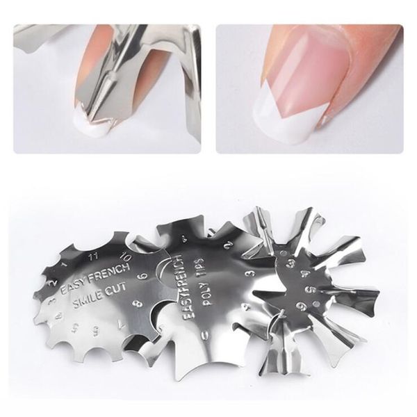 

1pc french manicure modeling shaping stainless nail design stamping plates nail art tools for crystal nails making co1026, White