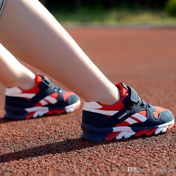 

children sport shoes leather boys girls children good quality casual shoes sneakers black red color comfortable kids flats shoes