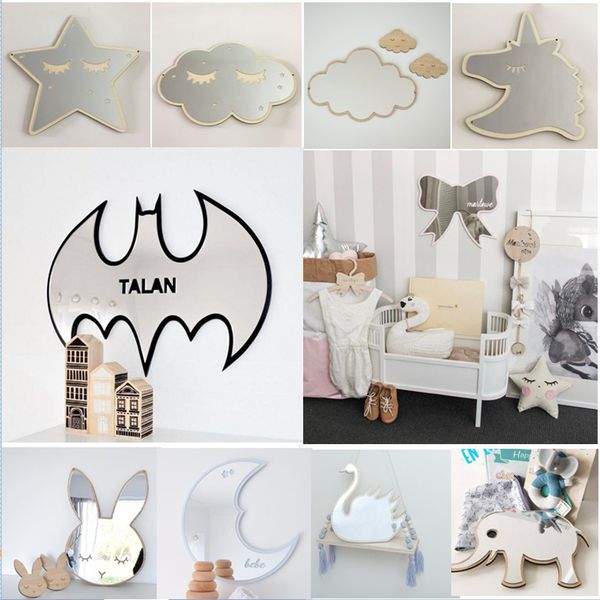 29 Styles Cartoon Decorative Mirror Bathroom Baby Room Rabbit