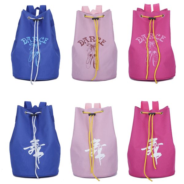 

blue/pink/rose child dance bag kids latin dance backpack canvas drawstring ballet bag for girls ballerina ballet bags, Black;red