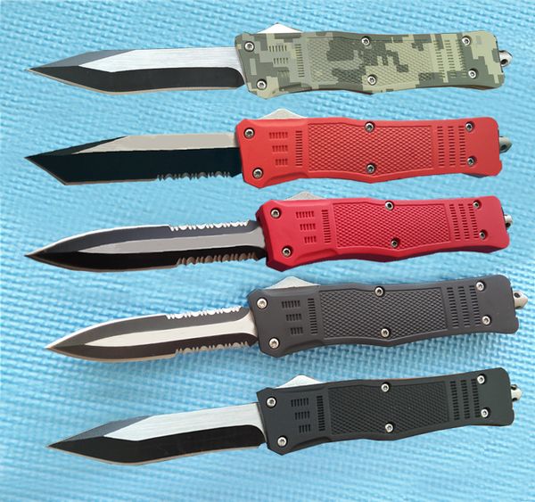

A161 Combat D/A Auto tactical gear knife 440C steel Two-tone finish zinc alloy handle knife hunting Survival knives with sheath Q