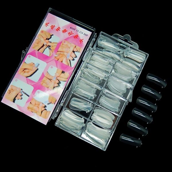 

100 pcs quick building mold tips nail dual forms finger extension nail art uv builder poly gel tool, Red;gold