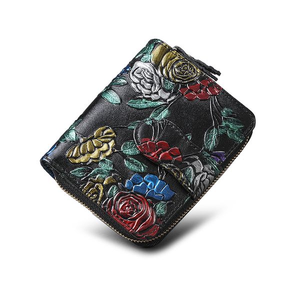 

genuine leather purse wallet female 3d embossing ladies personality retro short clutch wallets women female coin purses holders, Red;black