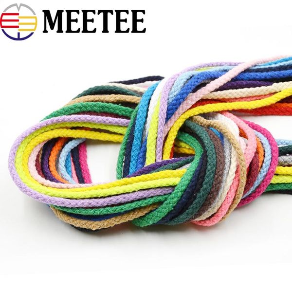

20meter 6mm eco-friendly 100% cotton cord high tenacity twisted rope thread diy craft woven string home textile craft home decor, Black;white