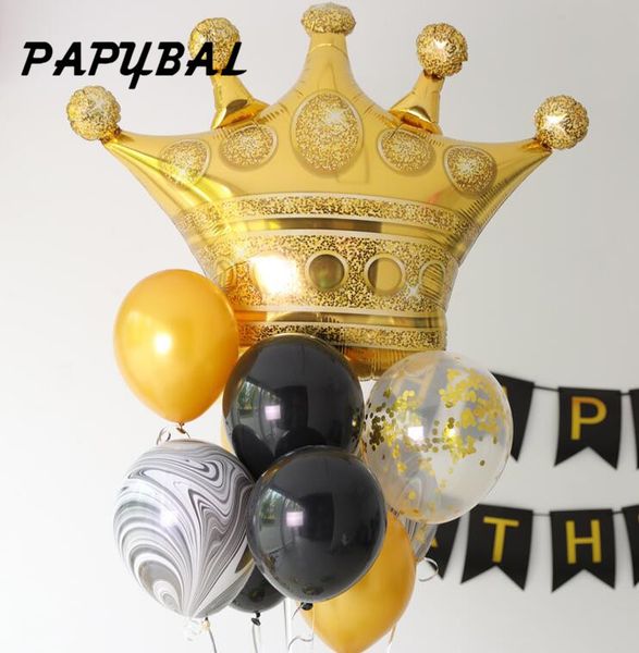 79 65cm Golden Crown Foil Balloons Globos Wedding Birthday Party