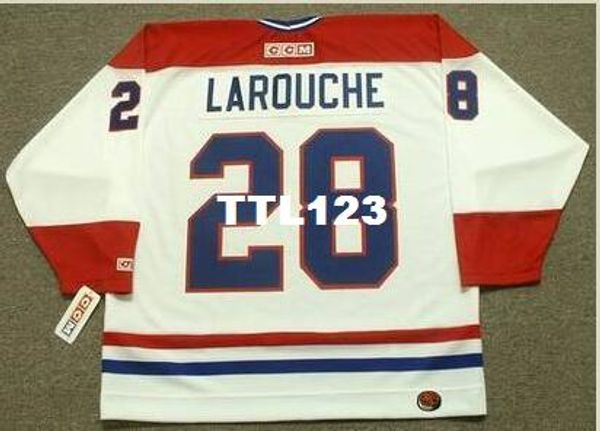 

men #28 pierre larouche montreal canadiens 1978 ccm hockey jersey or custom any name or number retro jersey, Black;red