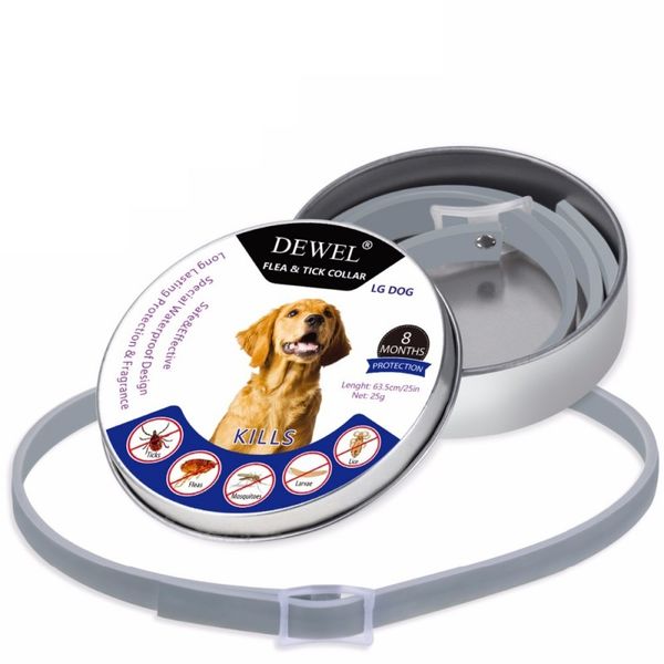 

dewel pet dog collar anti flea ticks mosquitoes outdoor protective adjustable pet collar 8 months long-term protection