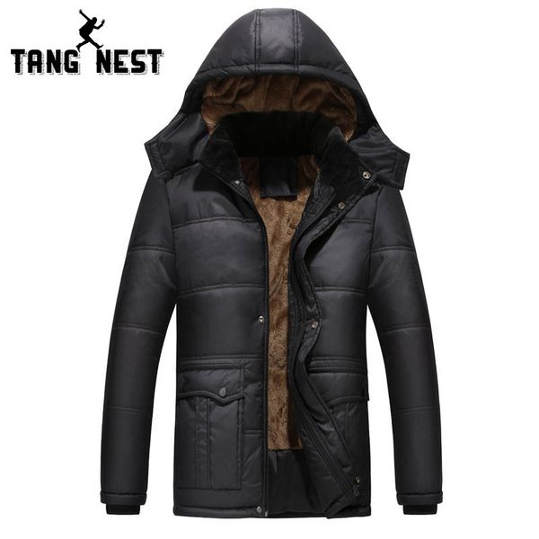 

tangnest men's coat 2018 selling thick warm winter cotton-padded coat fittness comfortable plus 3 colors size 5xl mwm1896, Black