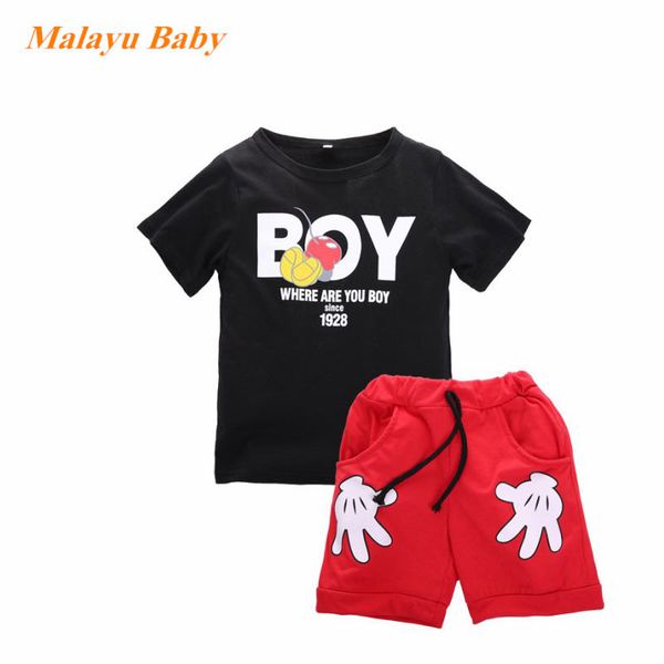 

baby set 2018 new summer new infant baby boy girl cartoon letter clothes short sleeve shirt cute shorts summer child set, White