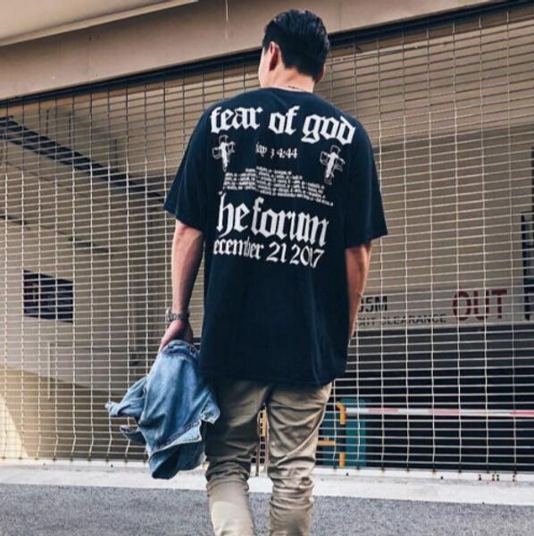 

fear of god t shirt high street hip hop men 100% cotton tees fear of god t-shirt, White;black