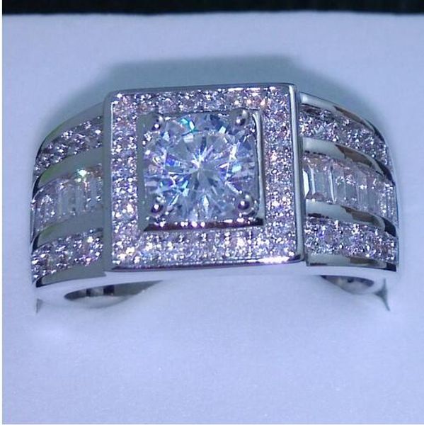 Anello nuziale con diamante riempito in argento 925 con design di celebrità Rhythmic Harmony Sz 7-13 spedizione gratuita