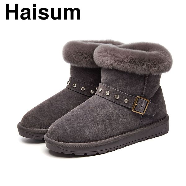 

snow boots women's buckle boots and velvet women's cotton shoes warm h-608, Black