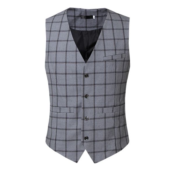 

2018 new arrival mens suit vest england style gray men's classic plaid waistcoat slim fit gilet homme for party wedding m-5xl, Black;white