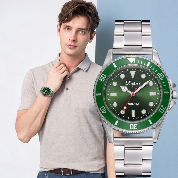 

2018 men casual quartz steel belt watch analog wrist watch 09.30, Slivery;brown