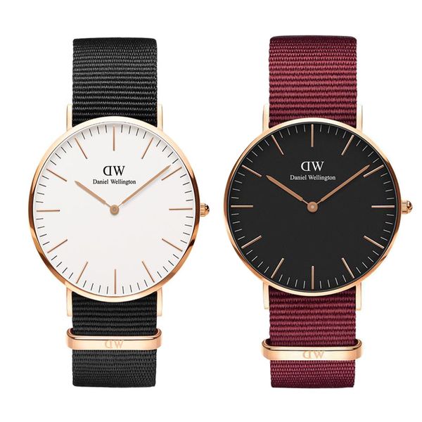 

New Daniel Watches 36MM 40MM Nylon Leather Strap Business Casual Brand Men Women Couple DW Watch