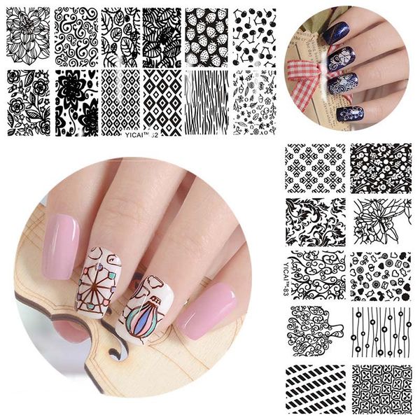 

halloween nail art stamper plates flower pattern nail stamping template image plate stencil nails design beauty tool kits, White