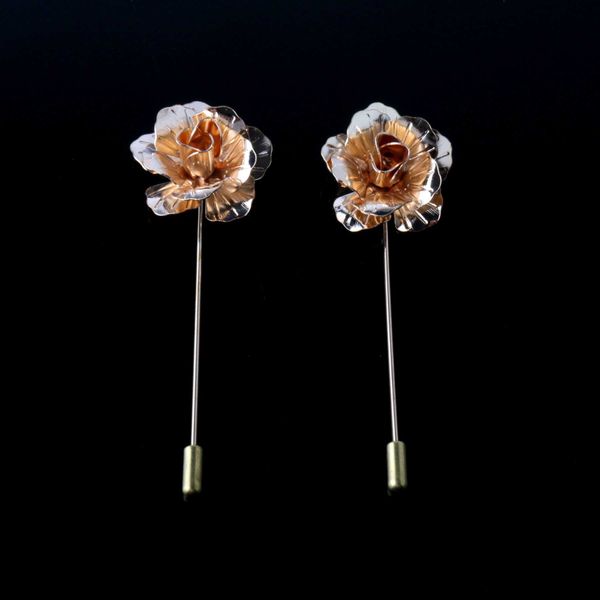 

british style gold flower brooches pins for men suit clothes backpack hat beautiful lapel pin wholesale metal borach women fashion breastpin, Gray