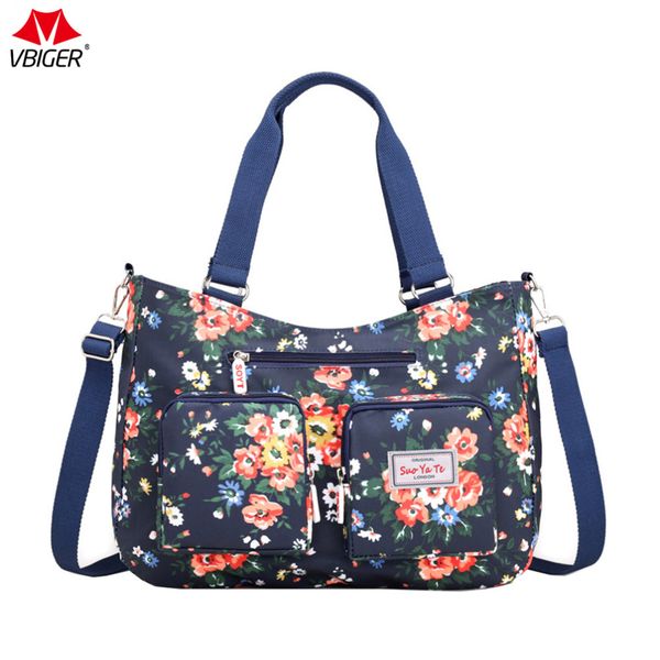 

vbiger girls nylon handbag casual messenger bag large-capacity shoulder bag travel tote bag for women with printing decoration d18102906
