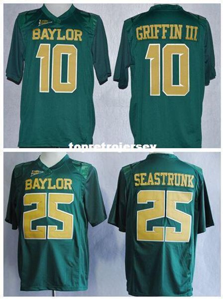 

baylor 10 robert griffin iii college jerseys american football 25 lache seastrunk jersey team color green all stitching jerseys, Black;red
