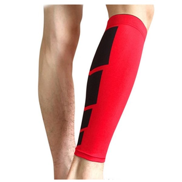 

sports leg calf leg brace support stretch sleeve compression exercise red m, Black