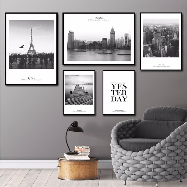 

modern home decor city wall art paris wall pictures for living room canvas painting posters and prints p no frame