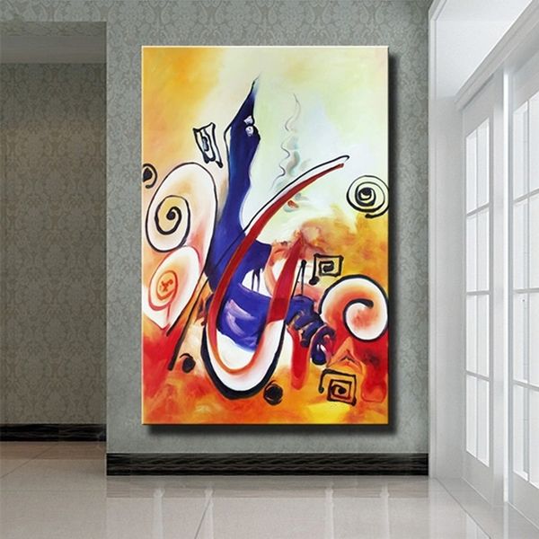 

modern handmade colorful geometric paintings home decor wall art picture hand-painted abstract graffiti oil painting