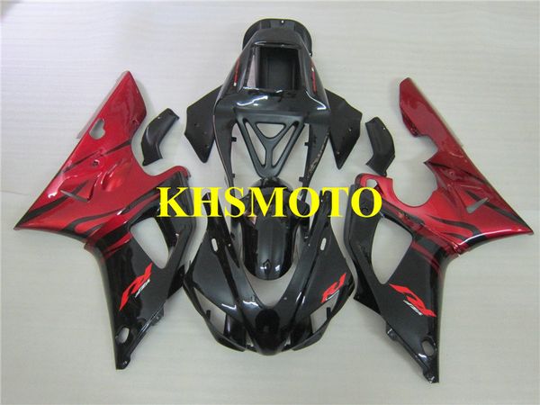 Kundenspezifisches Spritzguss-Verkleidungsset für Yamaha YZFR1 98 99 YZF R1 1998 1999 YZF1000 ABS schwarz rot Verkleidungsset + Geschenke YS20