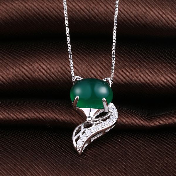 

new elegant classical jade s925 sterling silver with natural green chalcedony pendant